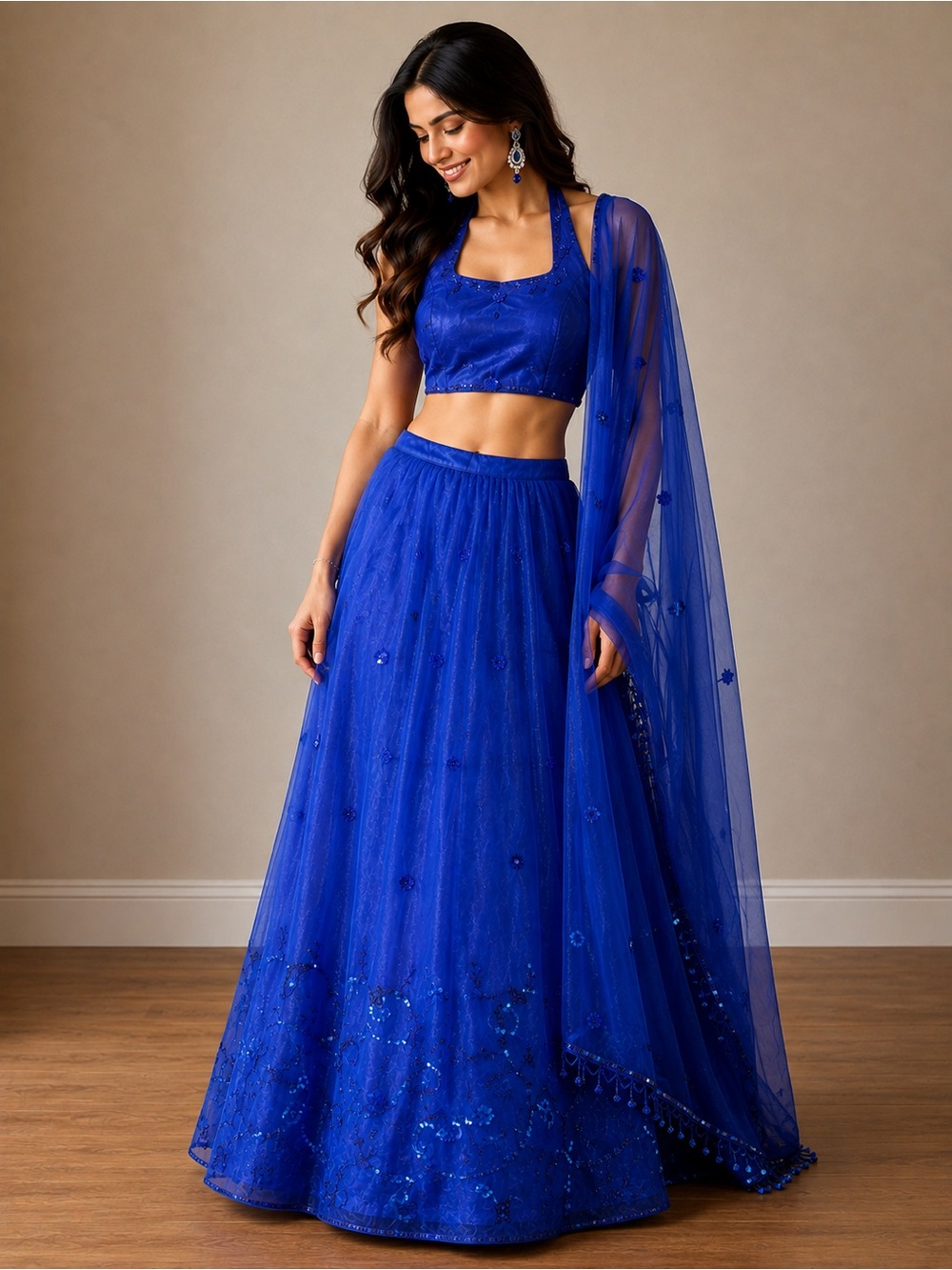 Elegant Royal Blue lehenga